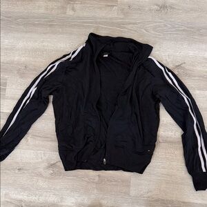 Victoria's Secret Black Bomber Jacket with White Stripes